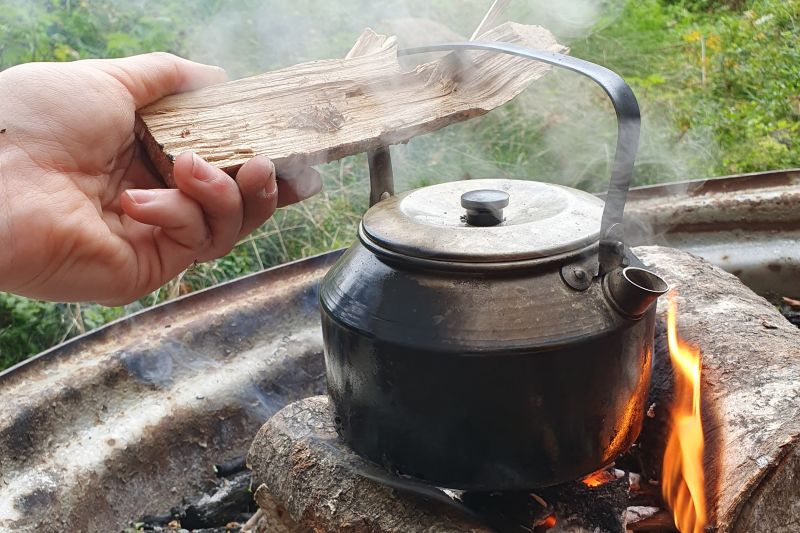 Kvinna och man paddlar i kanot hyrd från Lakeside Adventure.